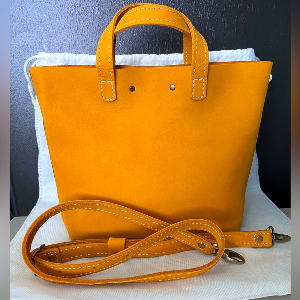 SOLD Portland Leather Goods Turmeric mini snap crossbody - Picture 2 of 6